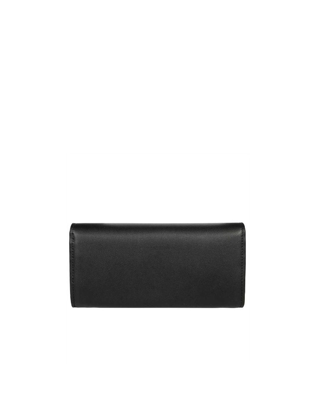 Stella McCartney Black Logo-Plaque Zip-Up Purse