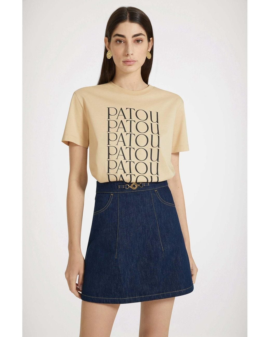 Patou Blue High-Rise Denim Skirt