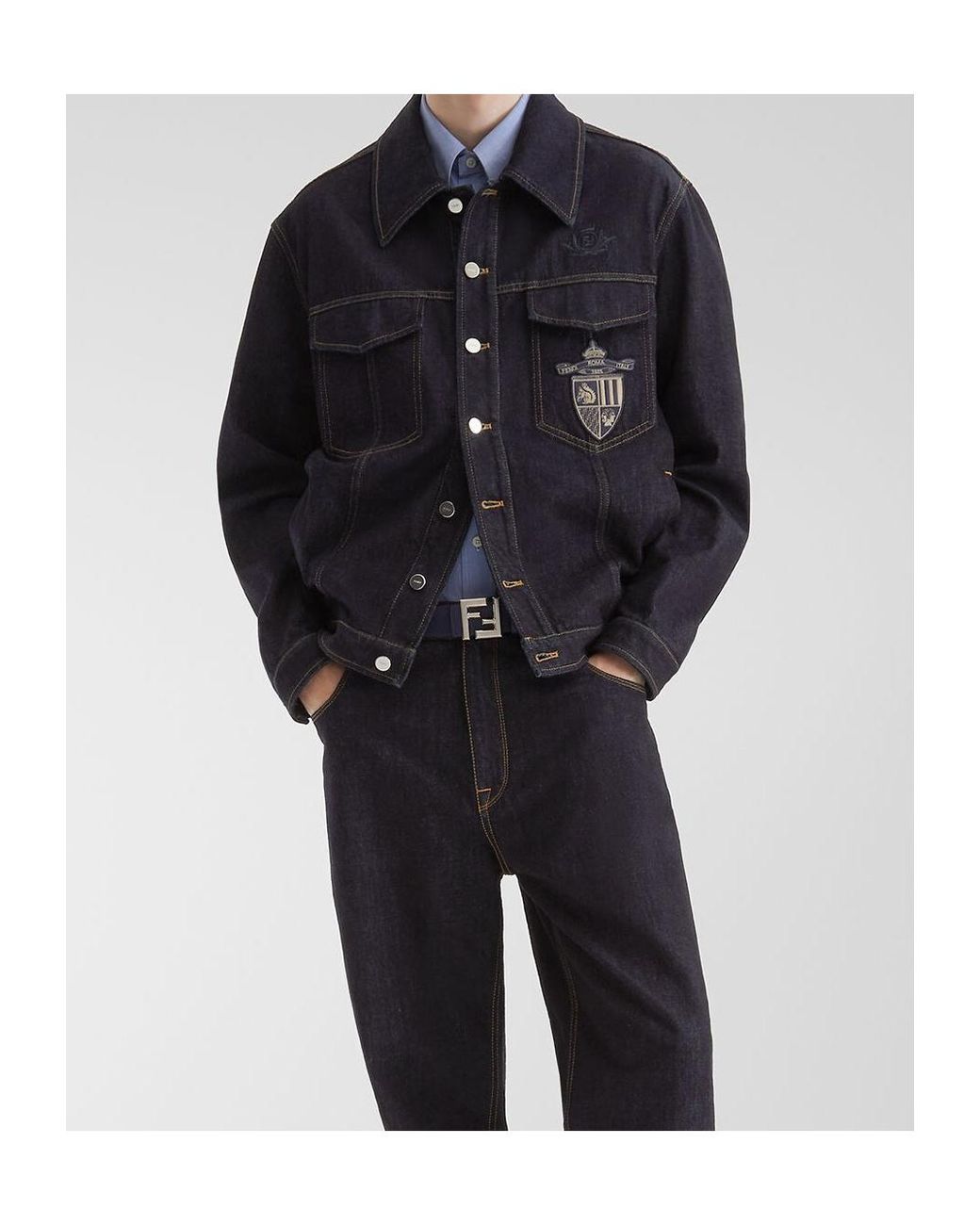 Fendi Blue Crest Jacket for men