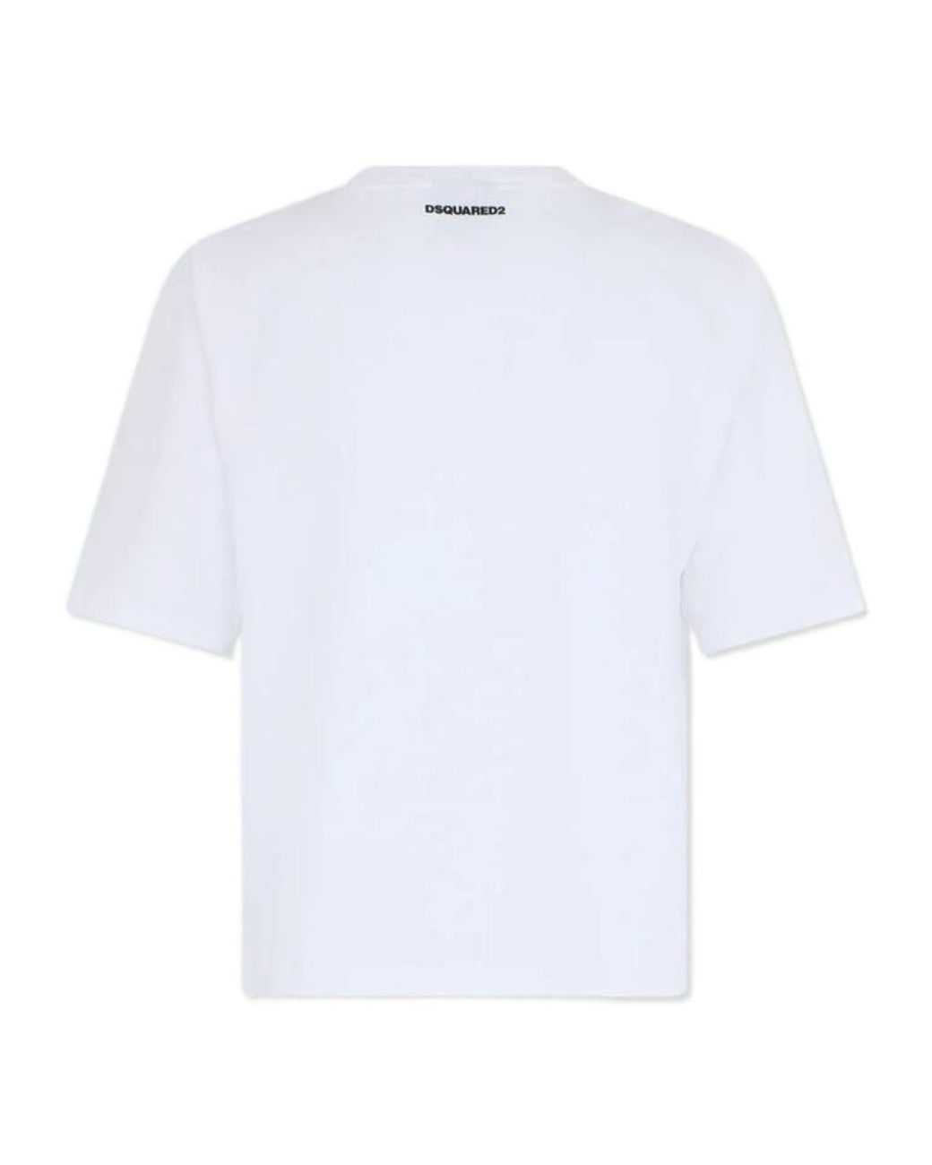 DSquared² White Iconique Loose Fit T-Shirt for men