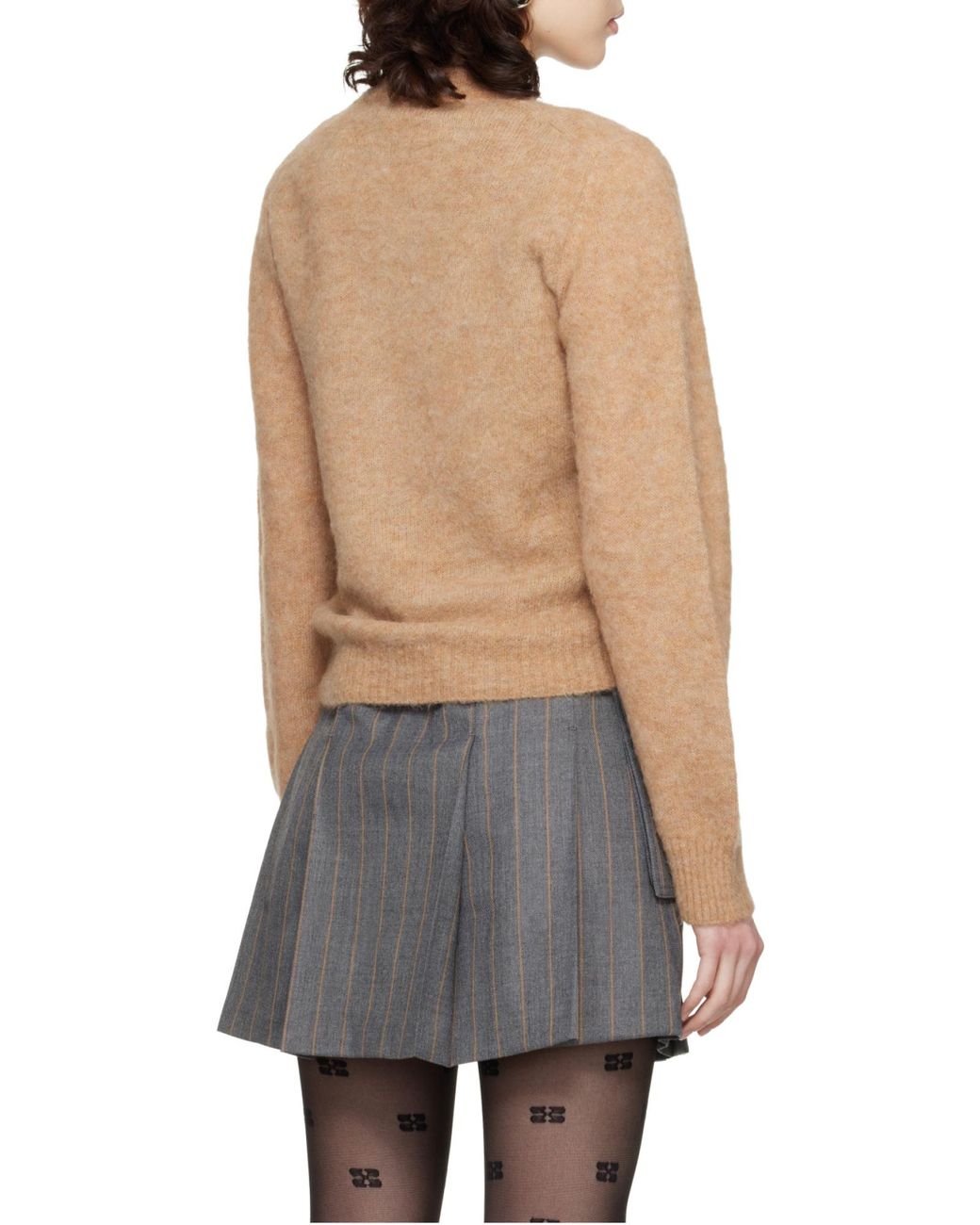 Ganni Pink Graphic Bear Intarsia Knit Jumper