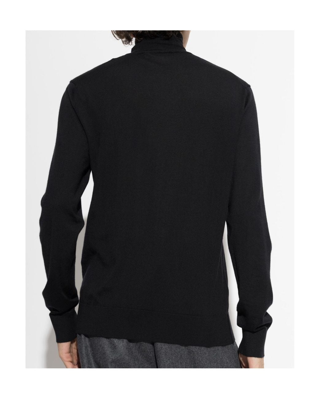 Dolce & Gabbana Black Fine Knit Turtleneck Sweater for men