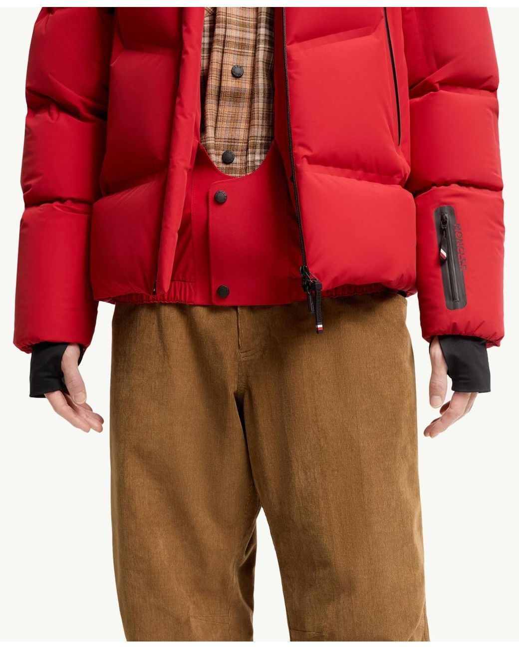 Moncler Red Angren Hooded Insulated Ski Jacket for men