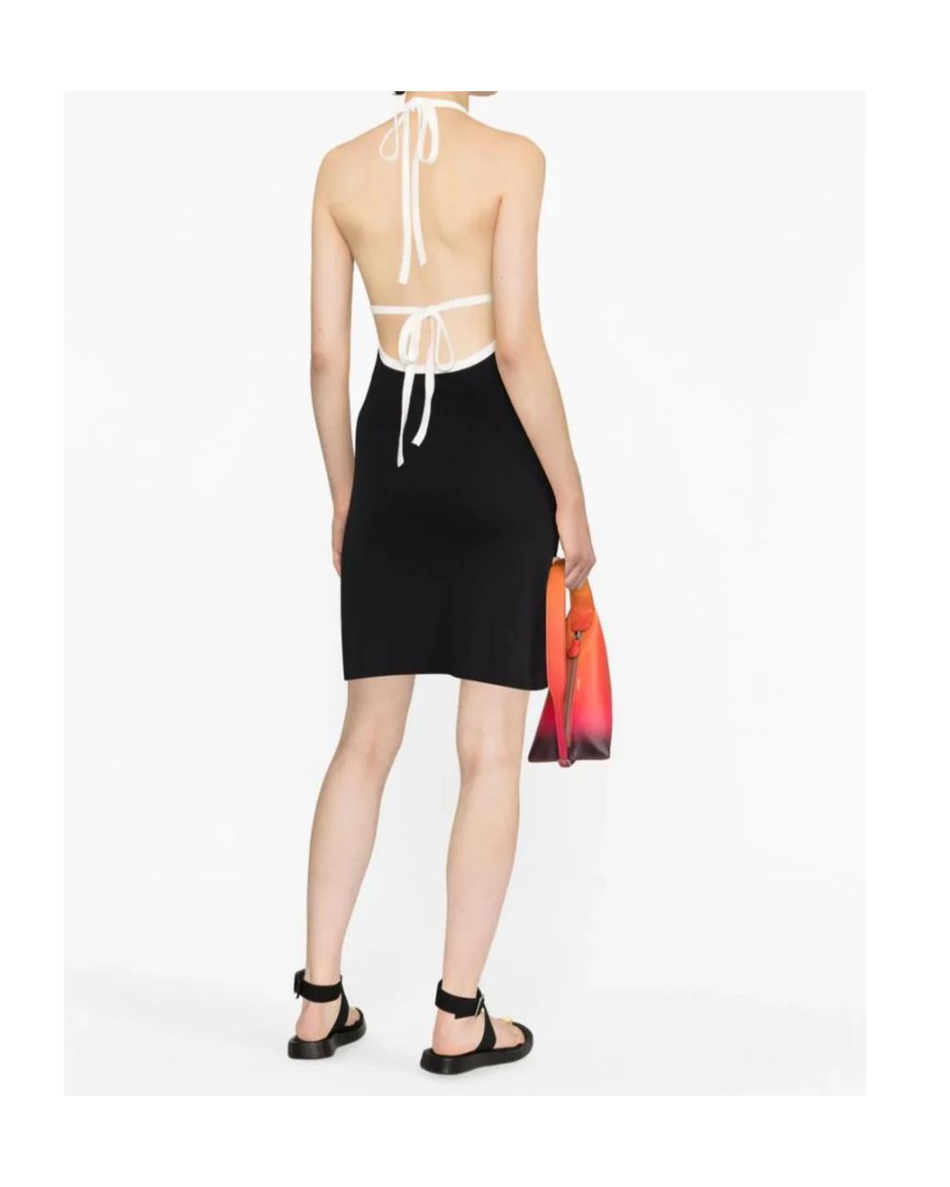 Courreges Black Logo-Embroidered Cotton Dress