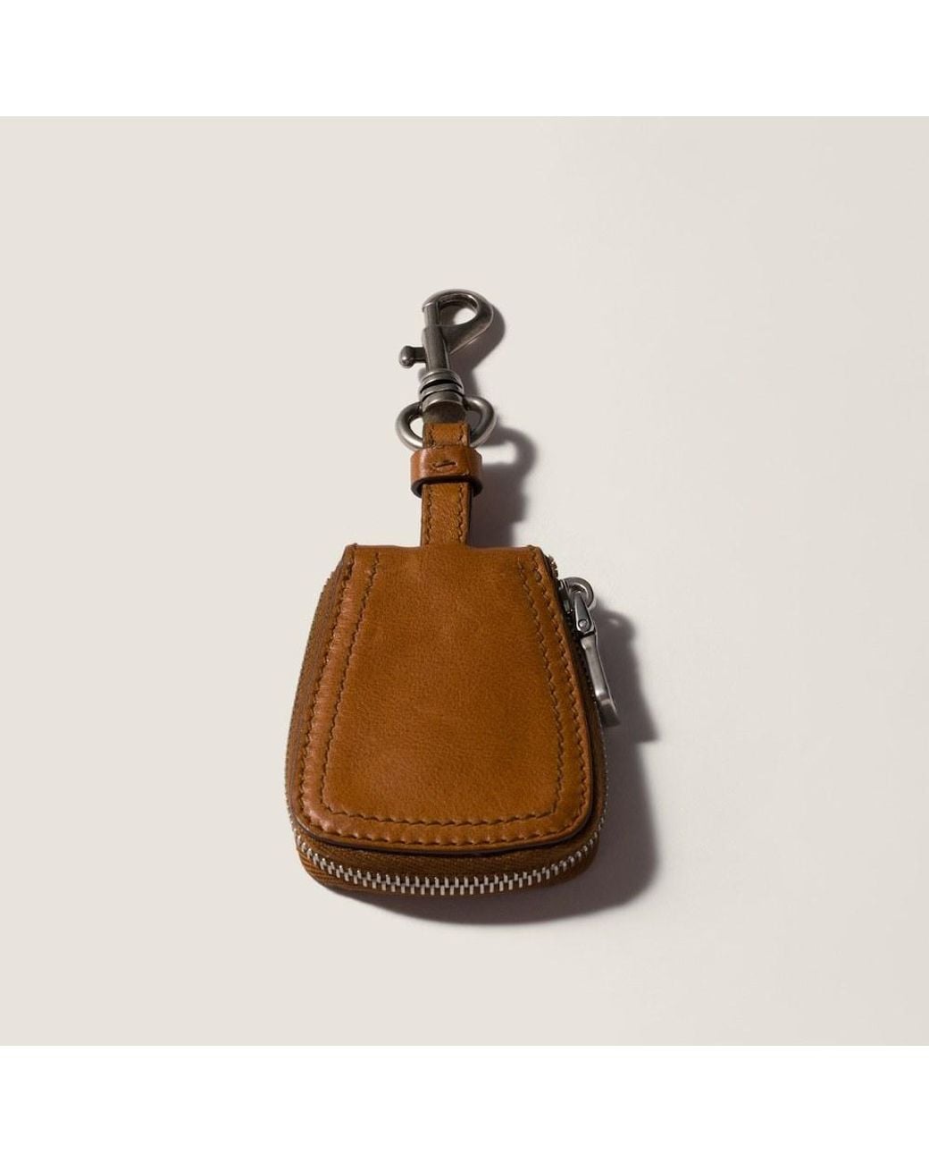 Miu Miu Brown Leather Keyring Trick