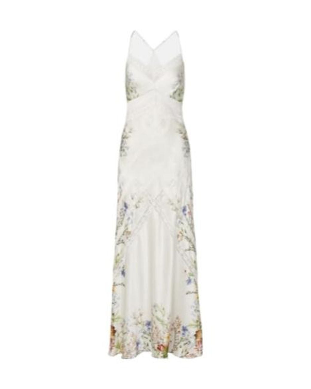 Camilla White Floral Silk Satin Slip Dress