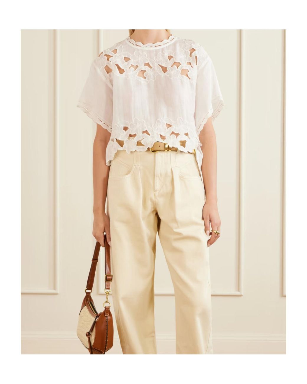 Isabel Marant White Relda Floral Embroidered Top