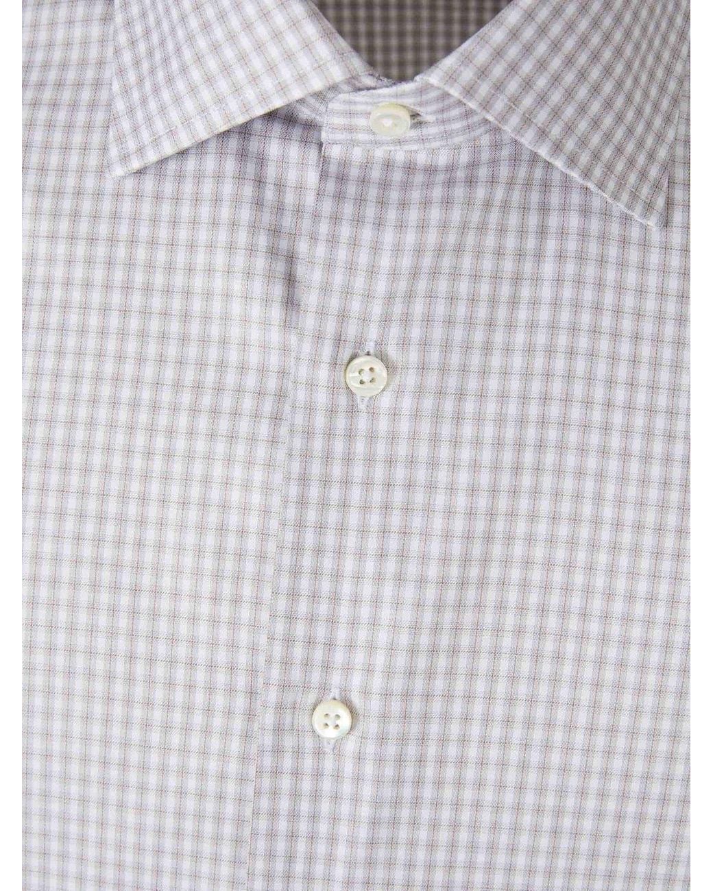 Canali Blue Check Motif Dress Shirt for men
