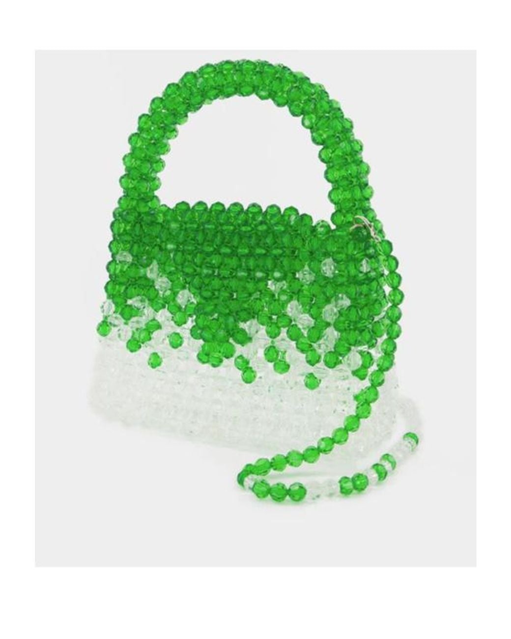 Germanier Green Bead-Embellished Top Handle Bag