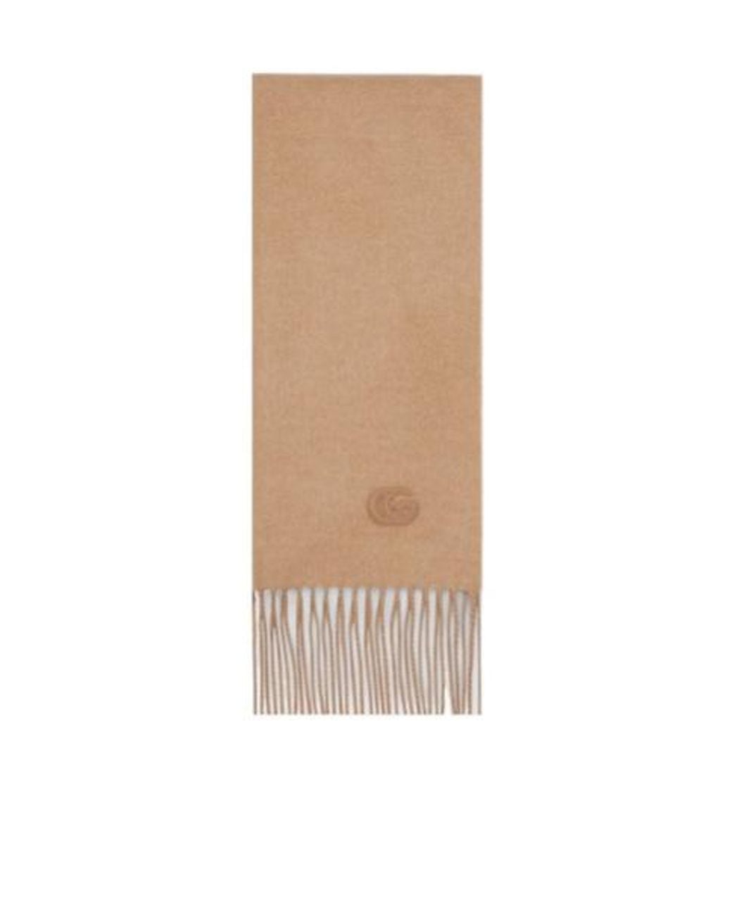 Gucci White Cashmere Scarf With Patch