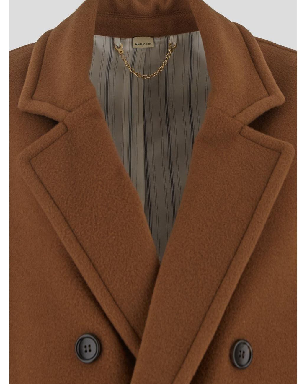 Gucci Brown Double-Breasted Long-Sleeved Coat for men