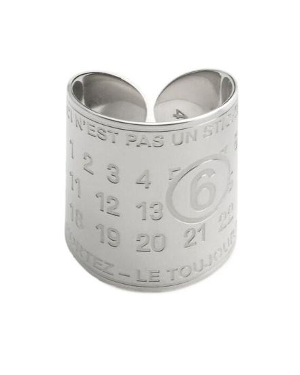 MM6 by Maison Margiela Gray Engraved Wide Ring for men