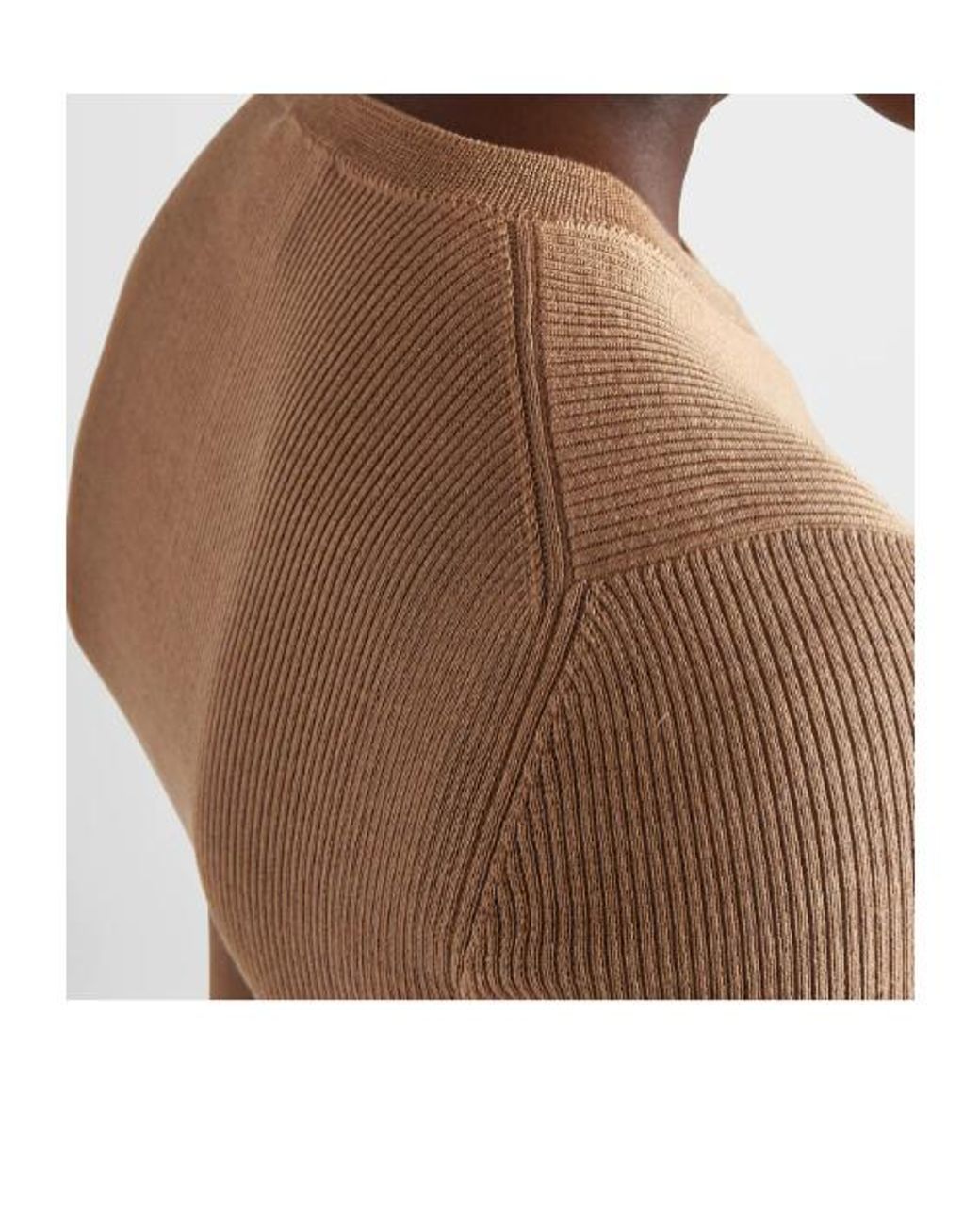 Prada Natural Silk Cropped Logo Sweater