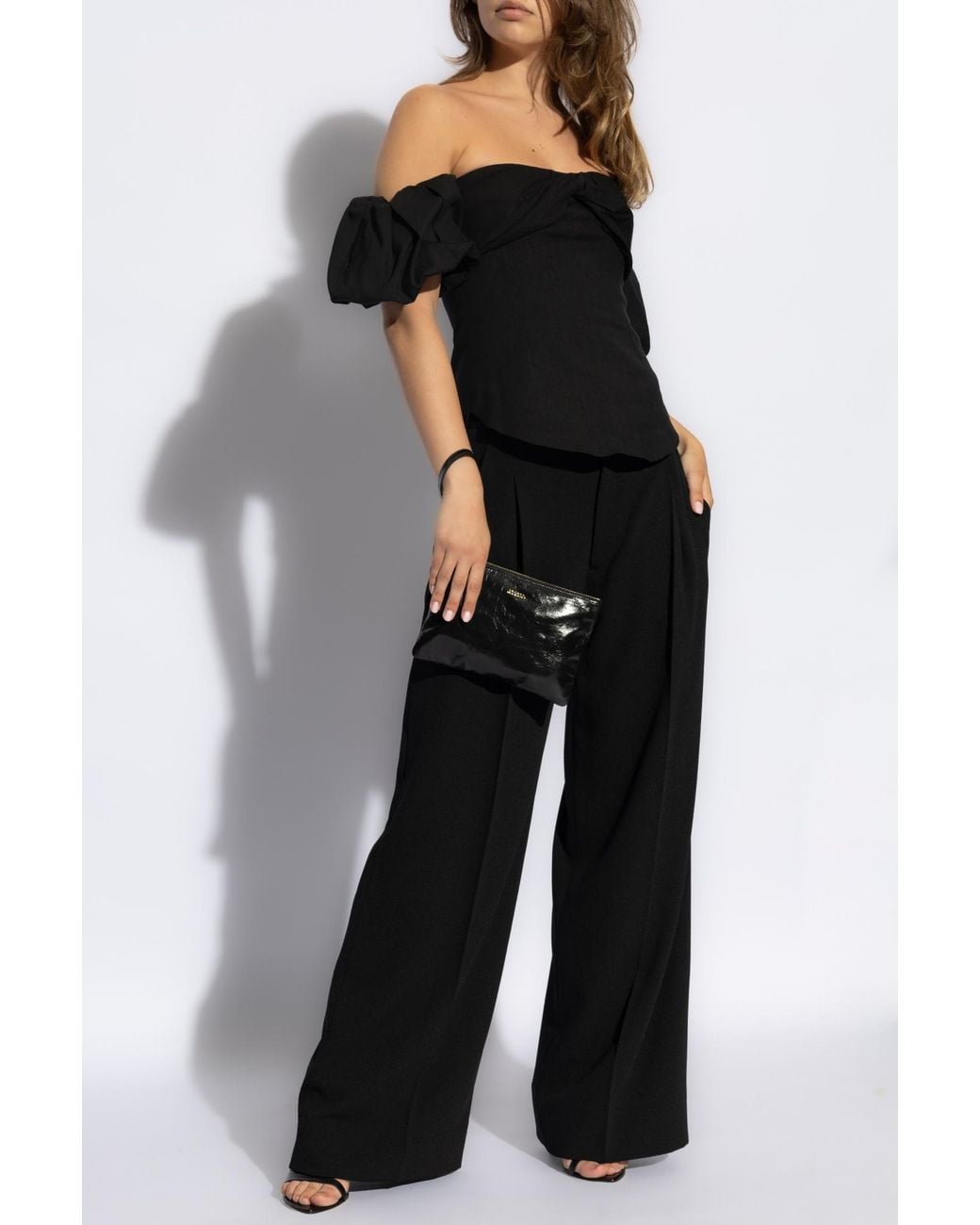 Isabel Marant Black Daniela Detachable-Sleeved Strapless Blouse