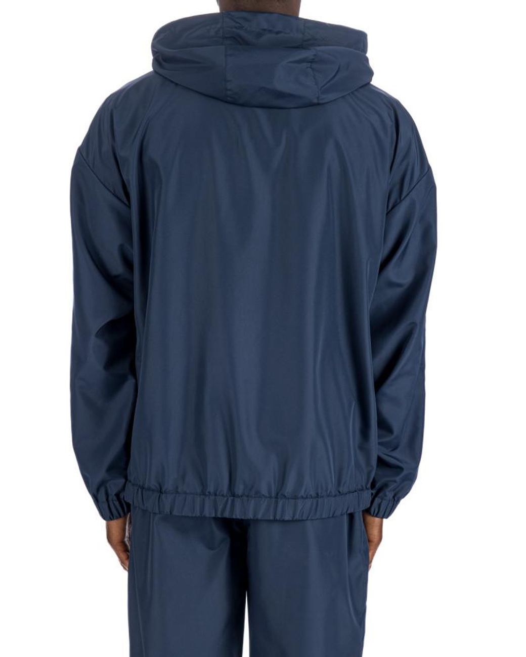 Dolce & Gabbana Blue Logo Plaque Hooded Jacket for men