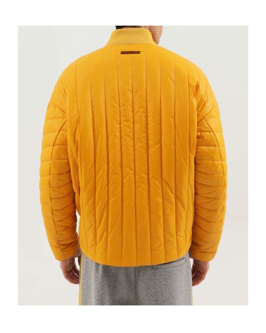 1989 STUDIO Yellow Quilted Zip-Up Coat for men