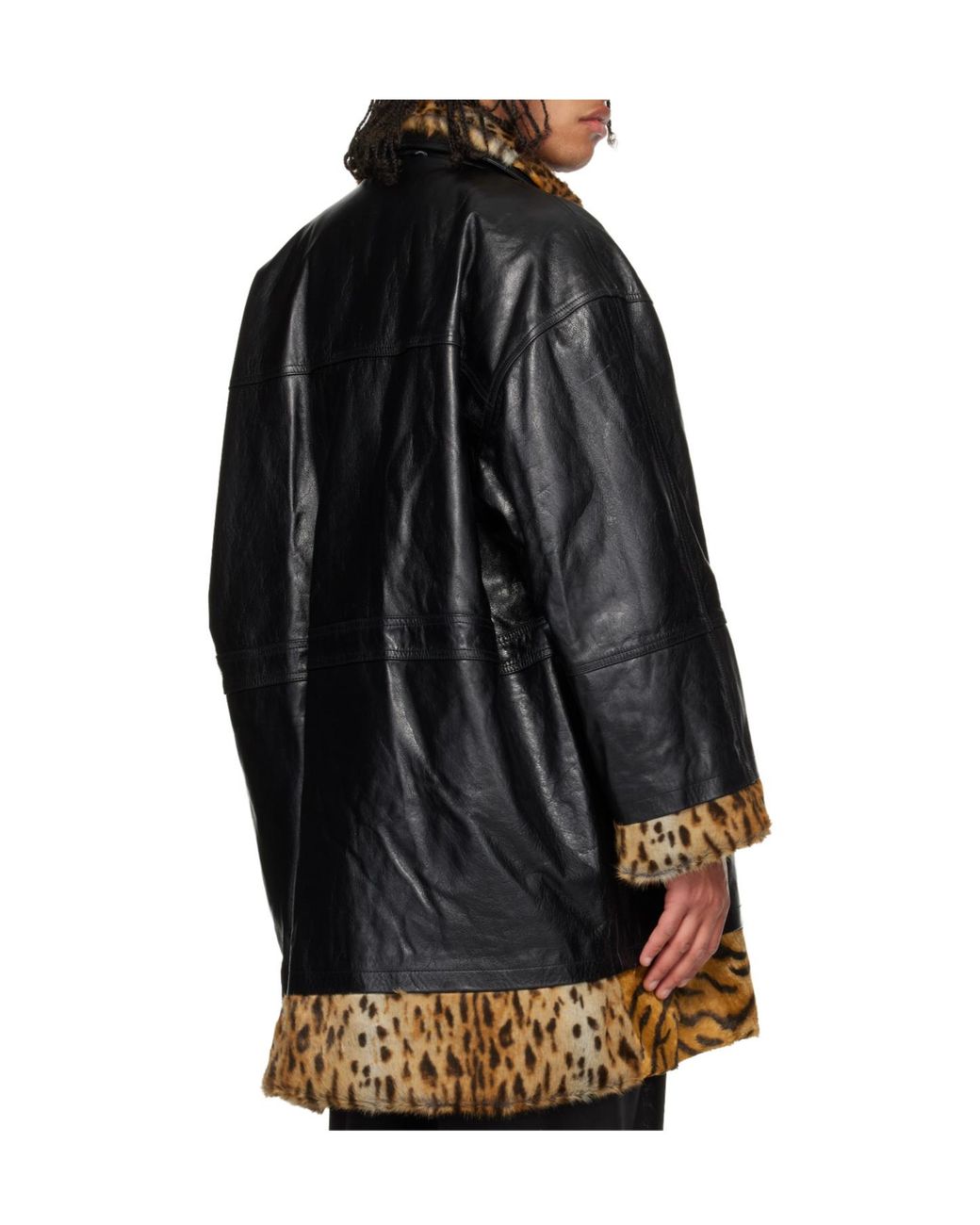 Martine Rose Black Leather Coat