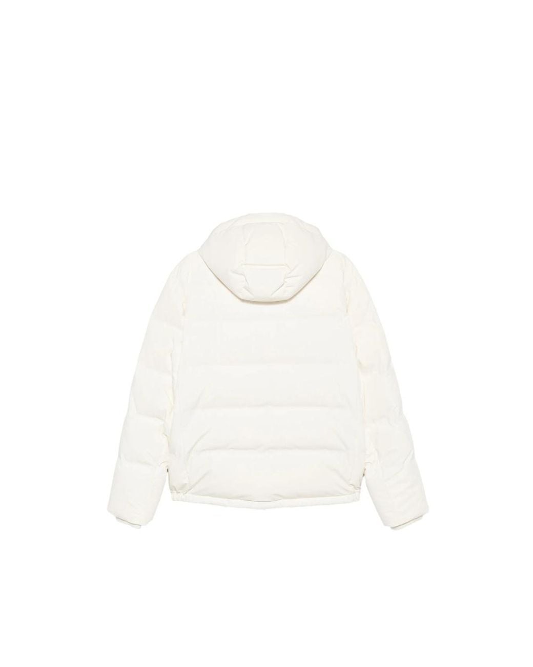 Brunello Cucinelli White Hooded Quilted Jacket