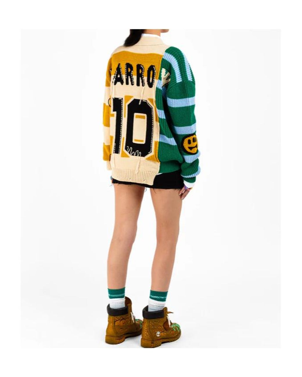 Barrow Yellow Striped Cardigan for men