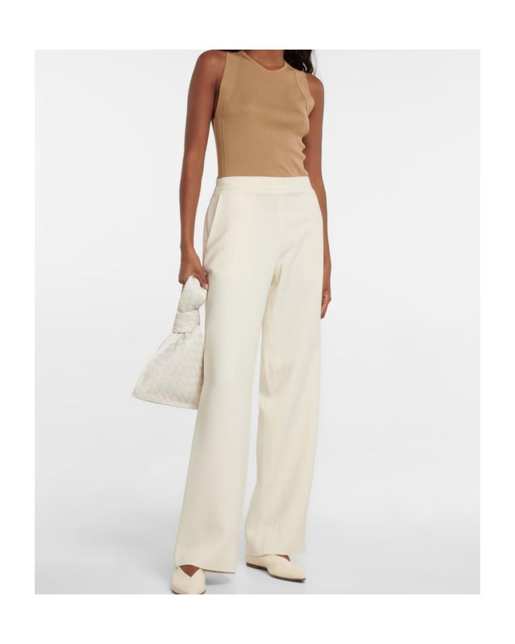 Co. Natural Rib-Knitted Silk Tank Top