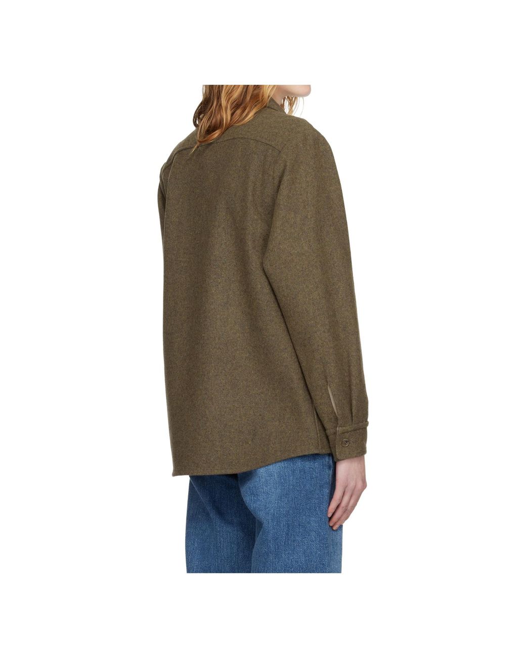 A.P.C. Green Wool Collar Shirt