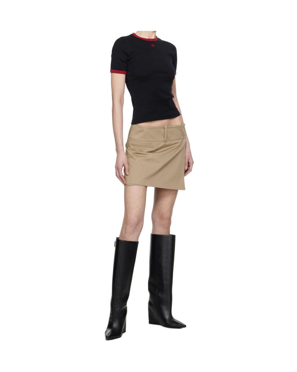 Courreges Black Courrèges Heritage Crewneck T-Shirt