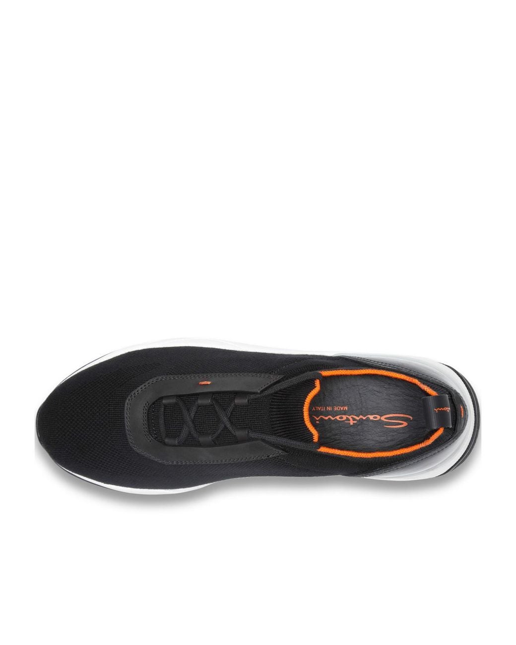 Santoni Black Knitted Panelled Sneakers for men