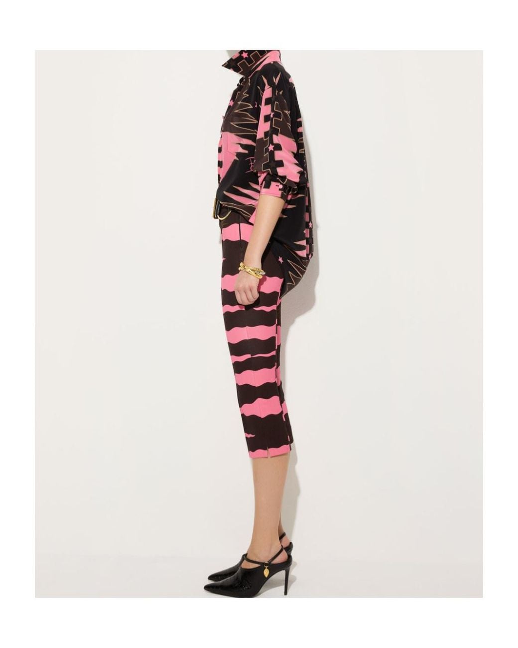 Emilio Pucci Red Valdimontone Print Oversized Silk Shirt
