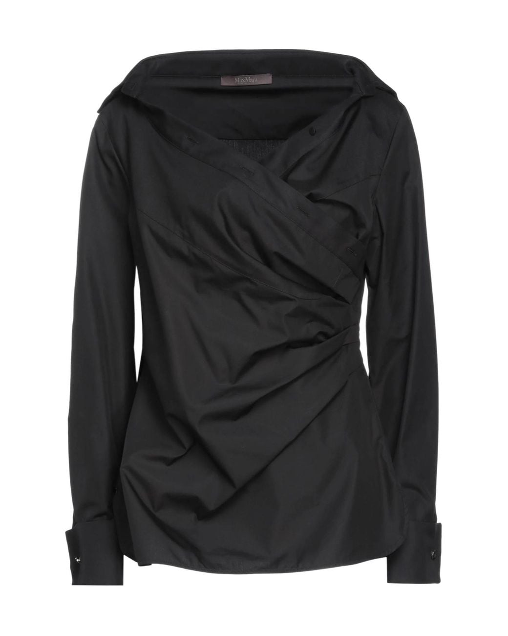 Max Mara Black Solid Color Long Sleeve Shirt