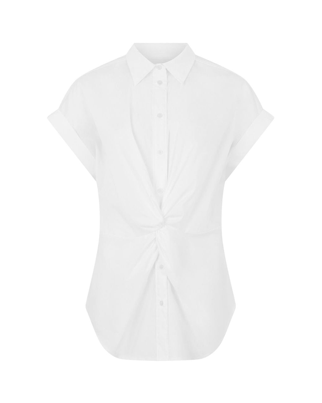 Ralph Lauren White Lauren Pleated Poplin Shirt