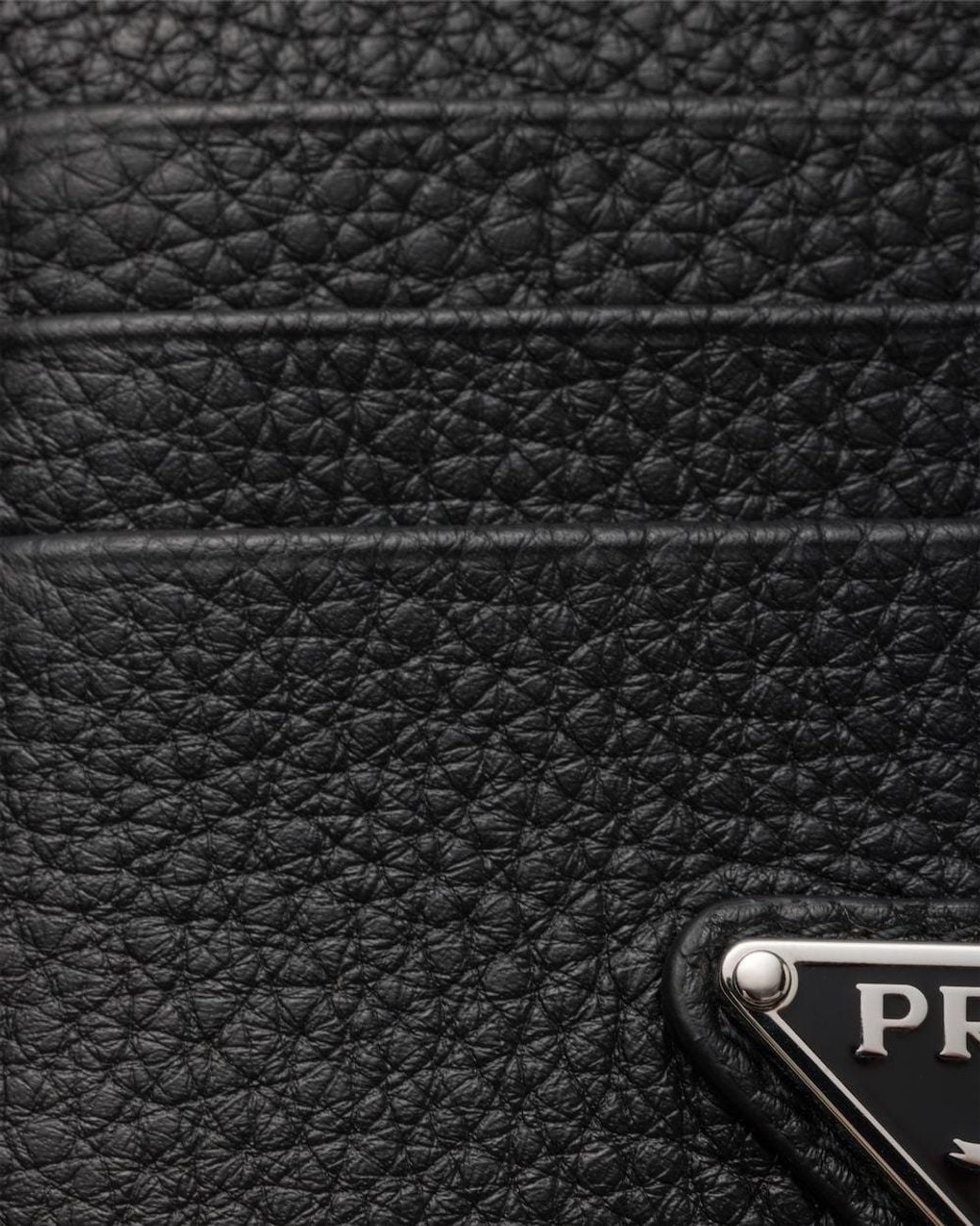 Prada Black Logo Plaque Open Top Cardholder for men