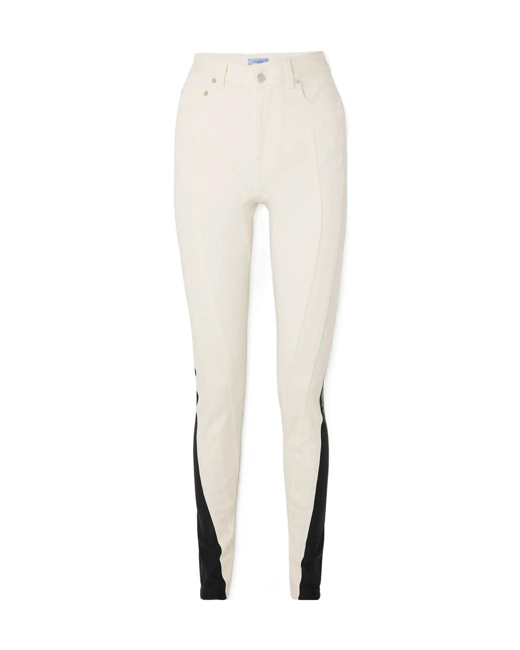 Mugler White High-Waisted Skinny Jeans