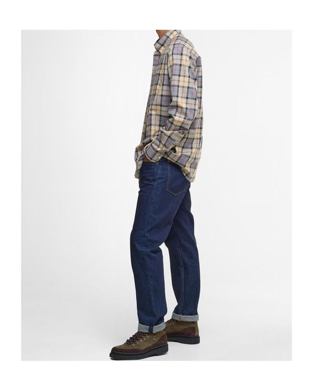 Barbour Gray Long Sleeve Tartan Check Shirt for men