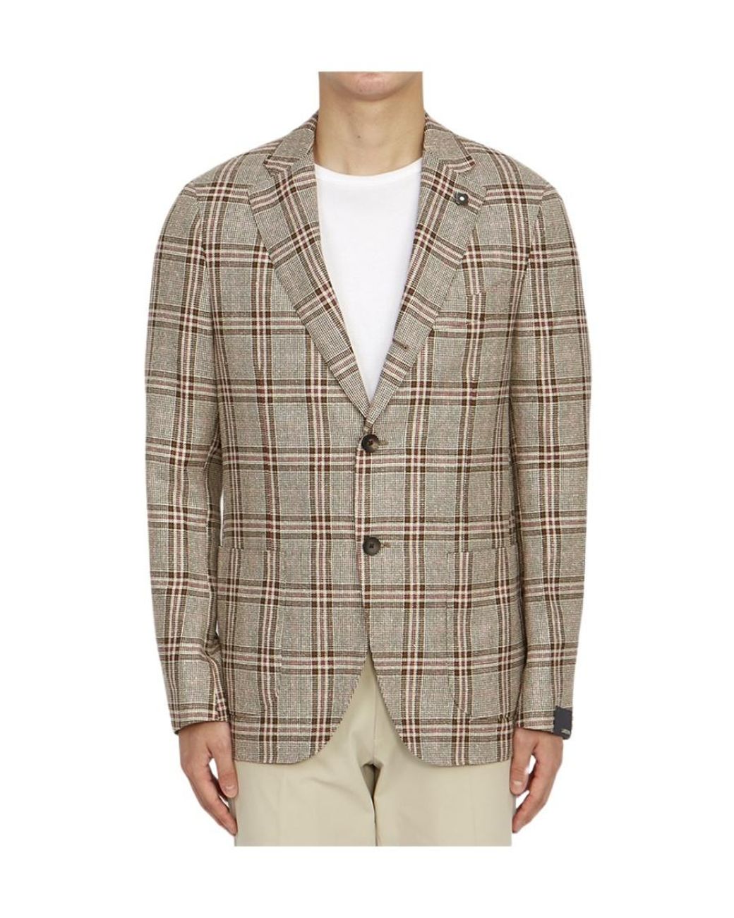 Lardini Natural Long Sleeved Suit Jacket for men