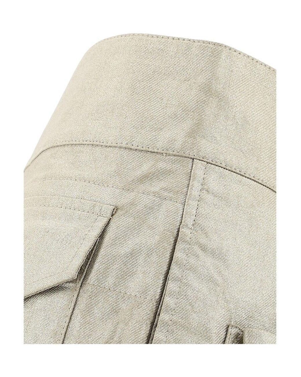 Saint Laurent Natural Belted Cargo Shorts