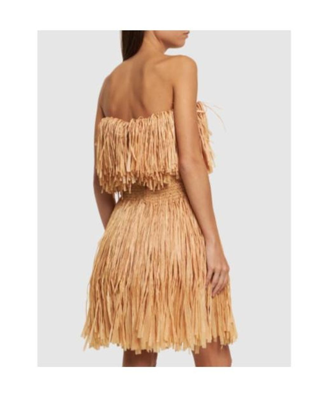 Oscar de la Renta Natural Tassel Dress