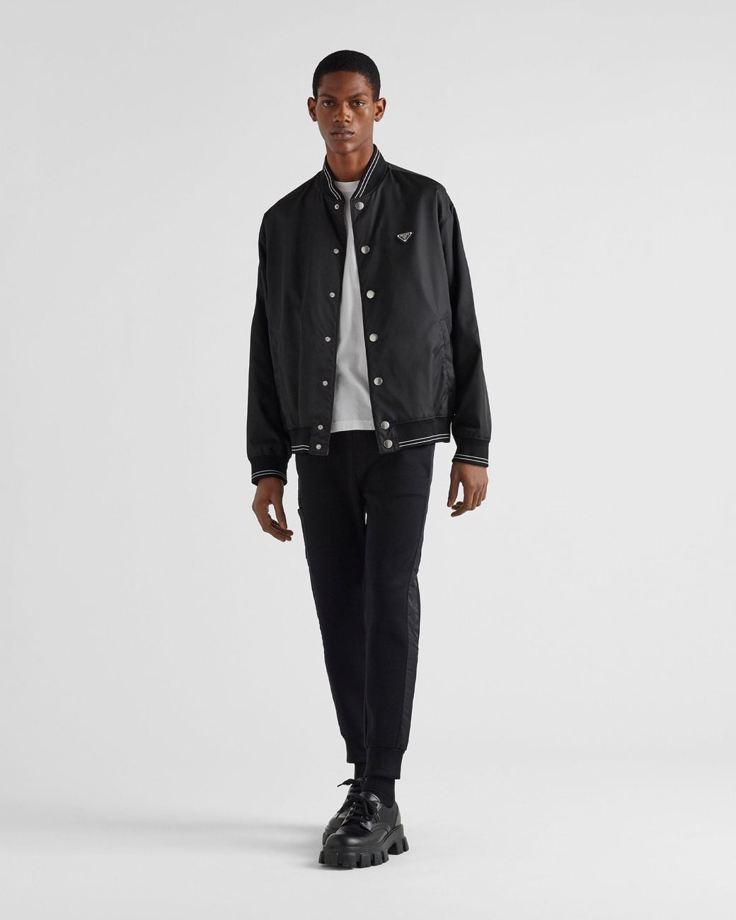 Prada Black Logo Plaque Sweatpants for men
