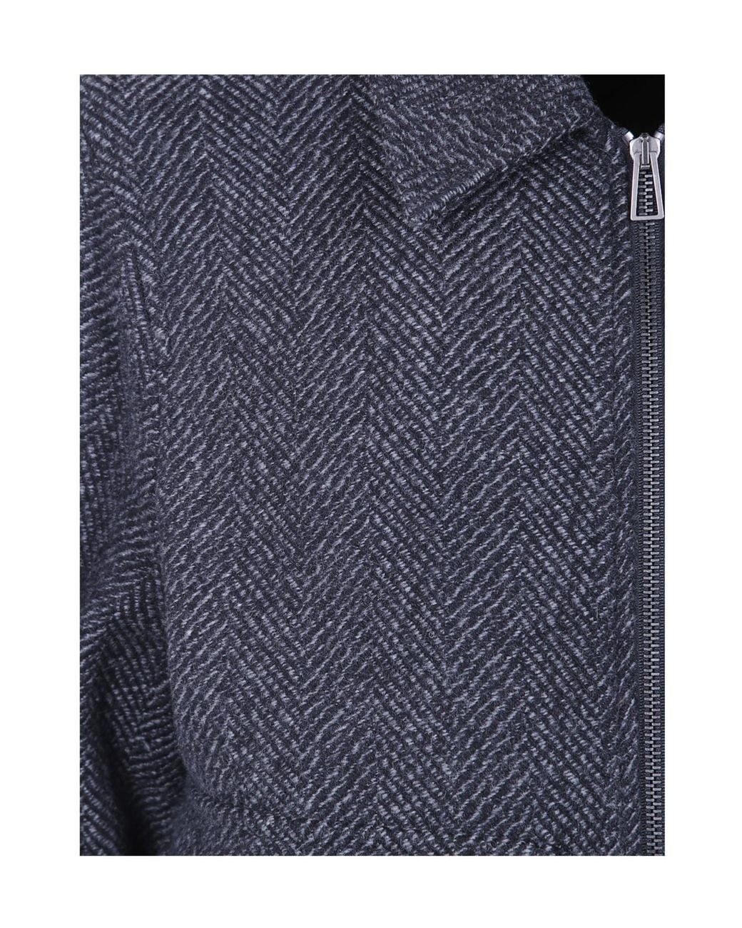 Paul Smith Blue Herringbone-Pattern Zip-Up Jacket for men