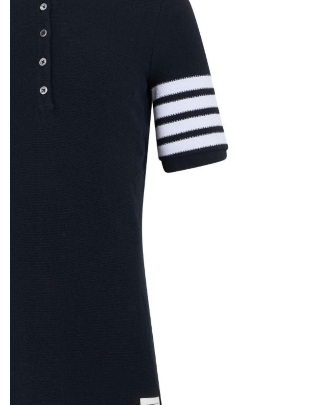 Thom Browne Black Patch Detail 4-Bar Mini Polo Dress