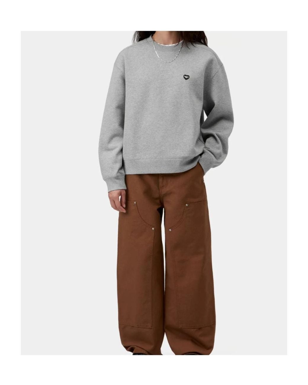 Carhartt Gray Small Heart Patch Sweatshirt for men