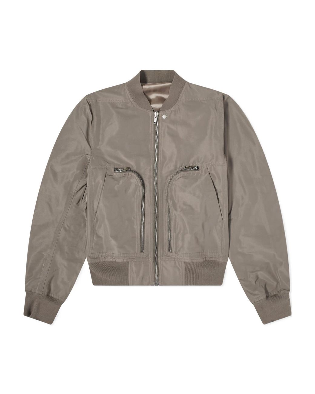 Rick Owens Gray Bauhaus Flight Zip-Up Bomber Jacket for men