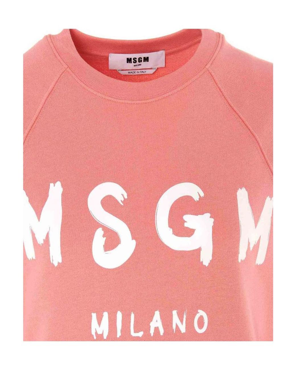 MSGM Pink Logo Printed Hoodie