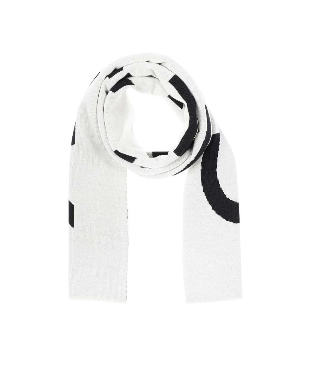 Givenchy White Logo-Intarsia Wool Scarf for men
