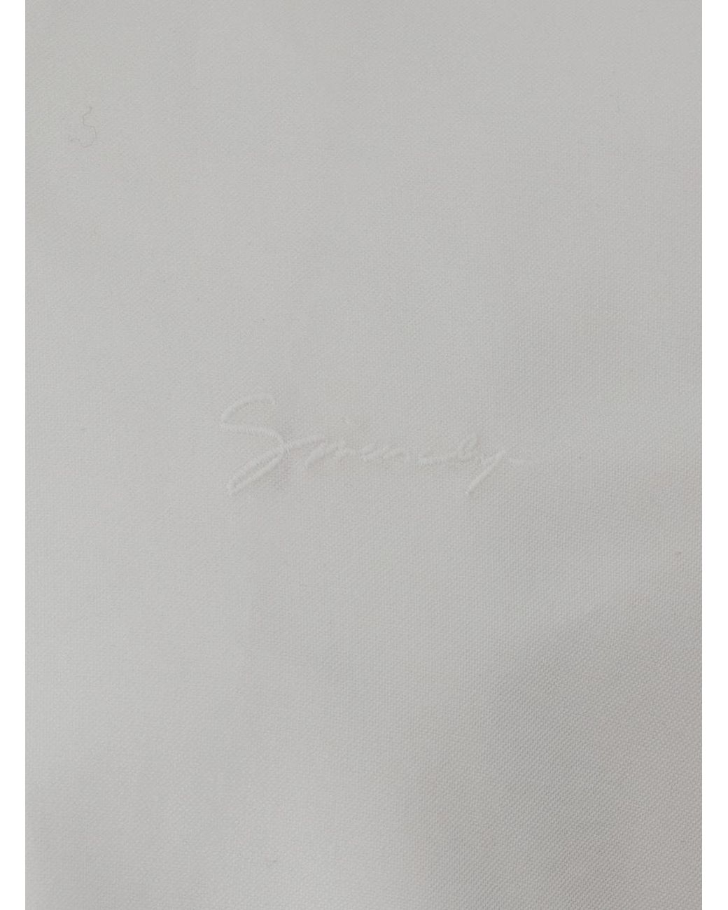Givenchy White Logo Embroidered Long-Sleeved Shirt for men