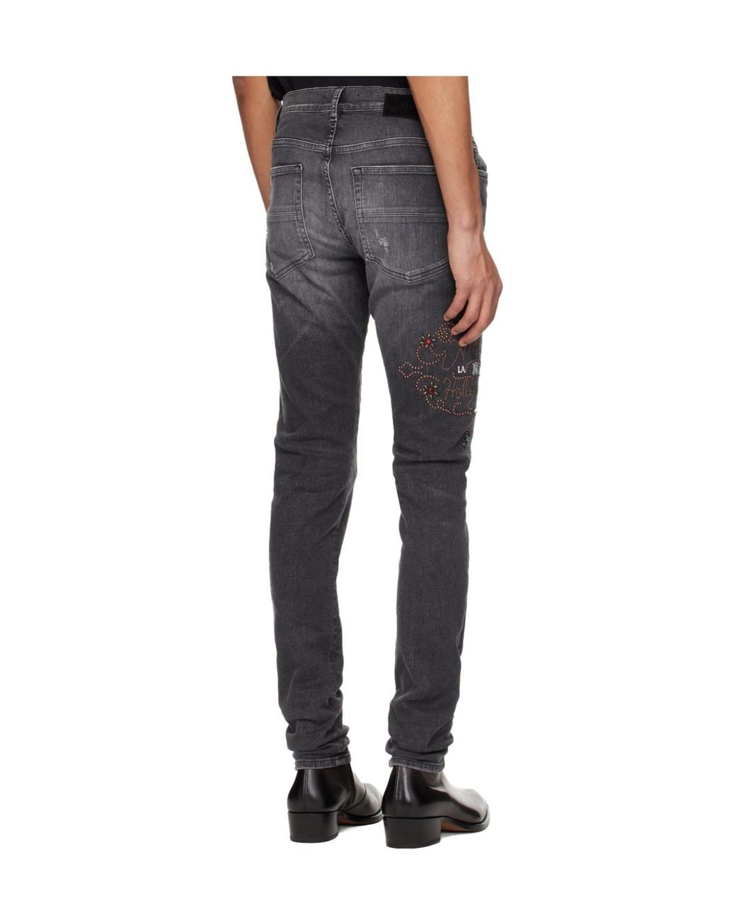 Amiri Blue Hollywood Studded Jeans for men