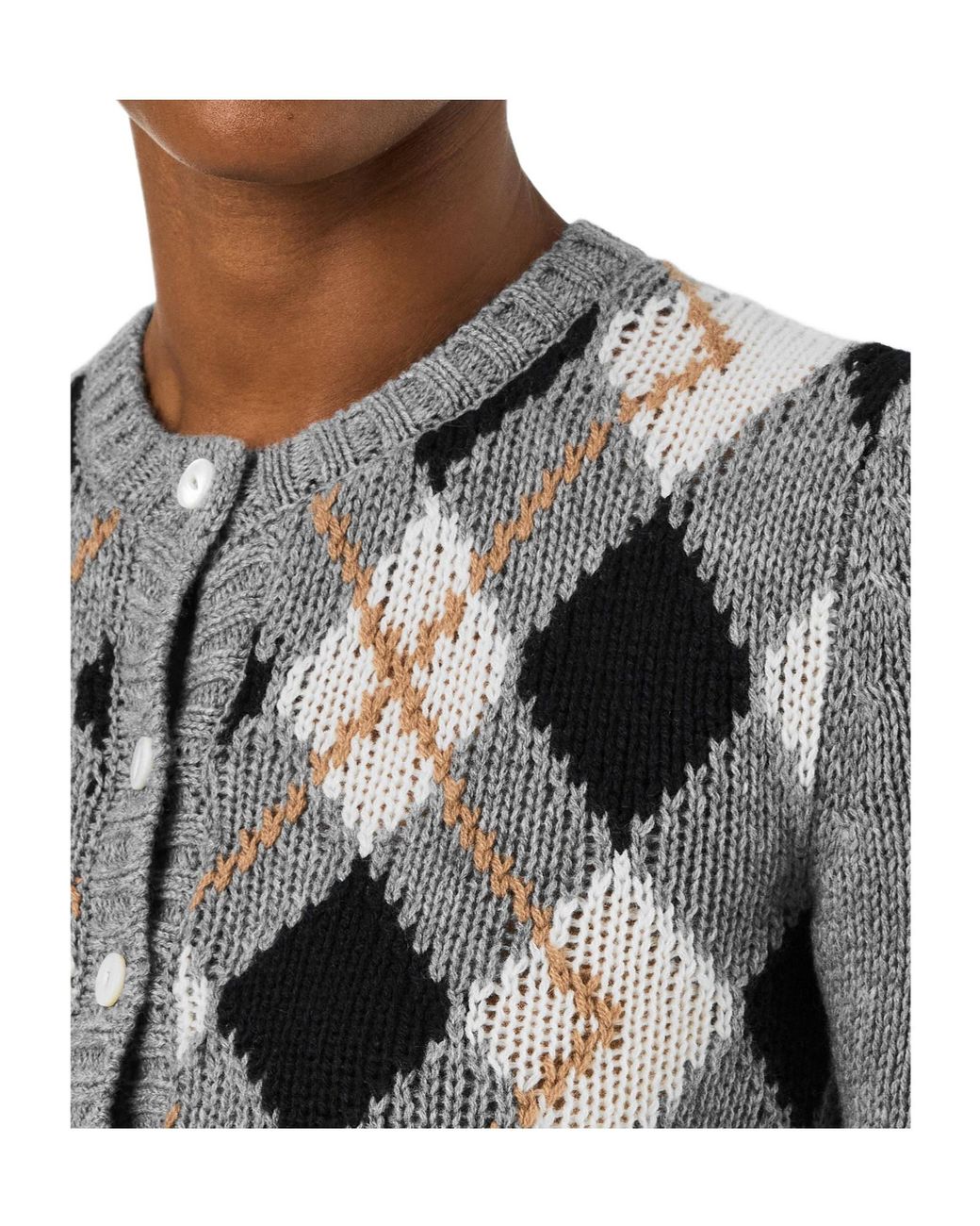 Prada Gray Cropped Knit Cardigan
