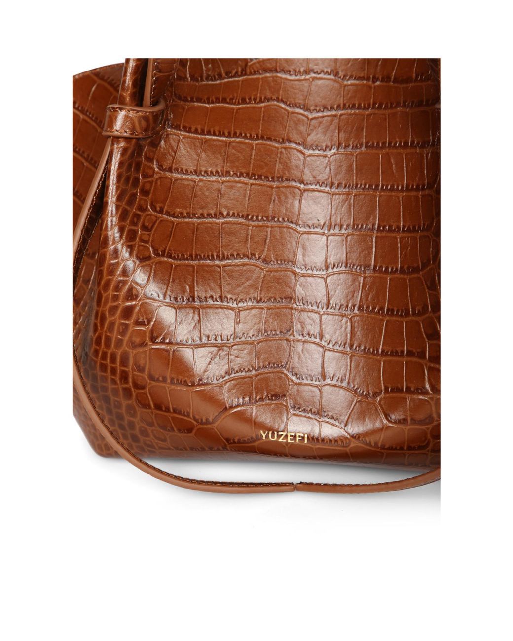 Yuzefi Brown Embossed Shoulder Bag