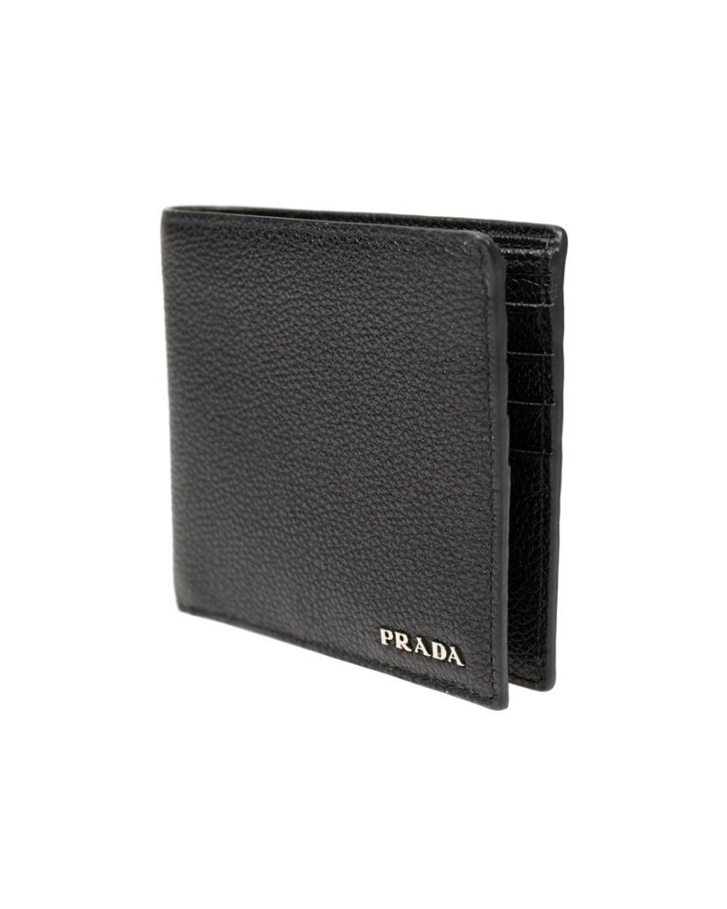 Prada Black Logo Folded Wallet for men