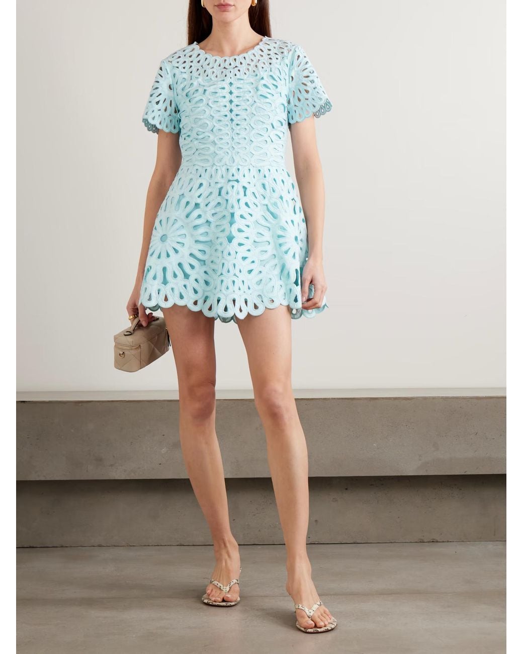 Jonathan Simkhai Blue Emrys Cut-Out Mini Dress