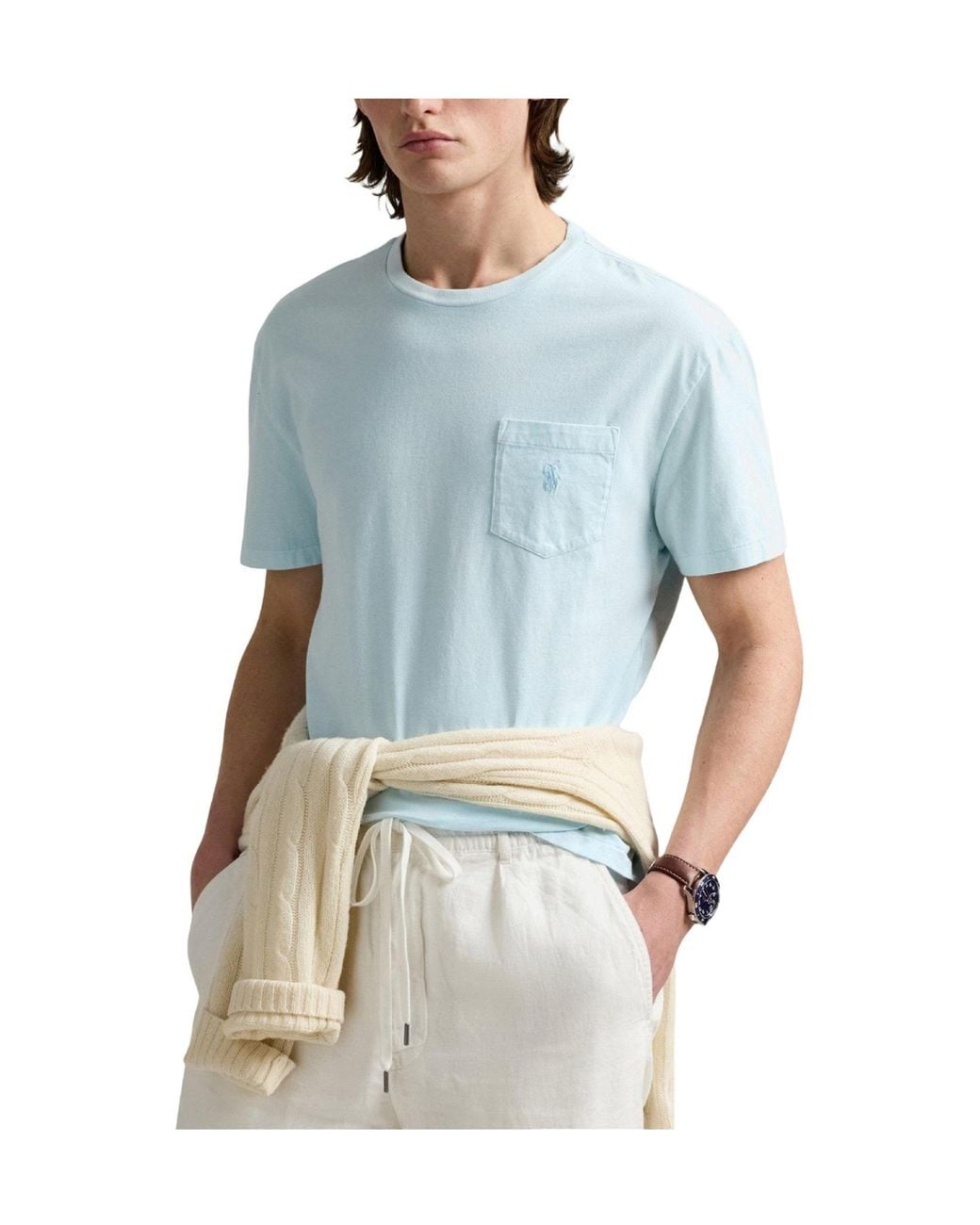 Ralph Lauren Lightblue Crewneck Shortsleeve Tee for men